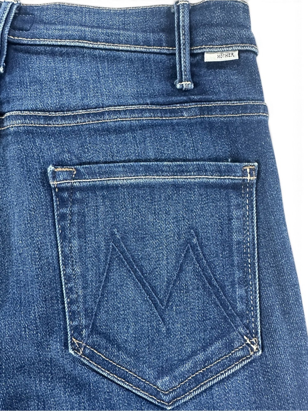 MOTHER Women’s 29 Hustler Fray Dark Blue High-Rise Flare Jeans - Picture 9 of 12